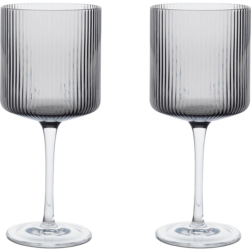 Ripple Rödvinsglas 2-pack, Smoked Grey