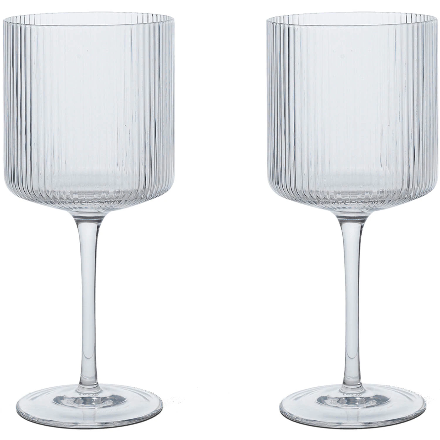 Ferm Living Ripple R&ouml;dvins 2-pack Klar - Vinglas Glas Klar - 1104270091