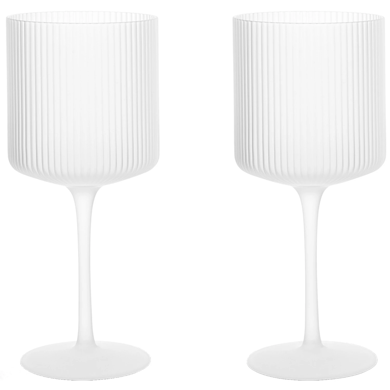 Ferm Living Ripple R&ouml;dvins 2-pack Frosted - Vinglas Glas Frostad - 1104270093