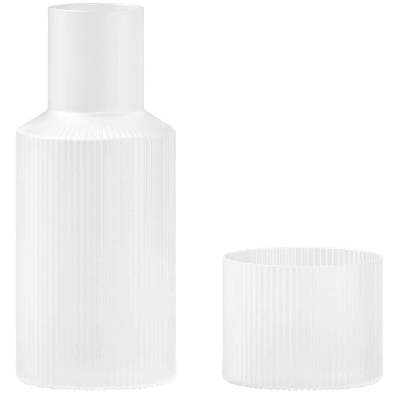 Ferm Living Ripple Small Carafe Set Karaff Med Dricksglas Frosted - Vattenkaraffer & Vattenkannor Munbl&aring;st Glas Frostad - 1104269326
