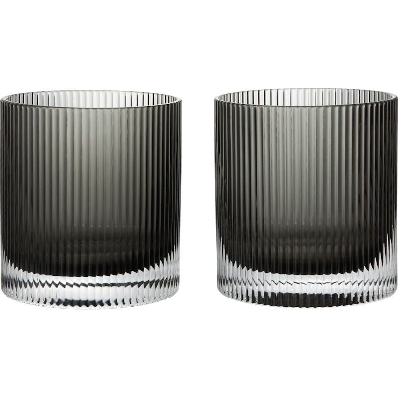 Ripple Tumblerglas 2-pack, Smoked Grey