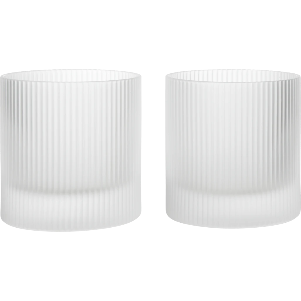 Ferm Living Ripple Tumblerglas 2-pack Frosted - Tumblerglas Munbl&aring;st Glas Frostad - 1104270636
