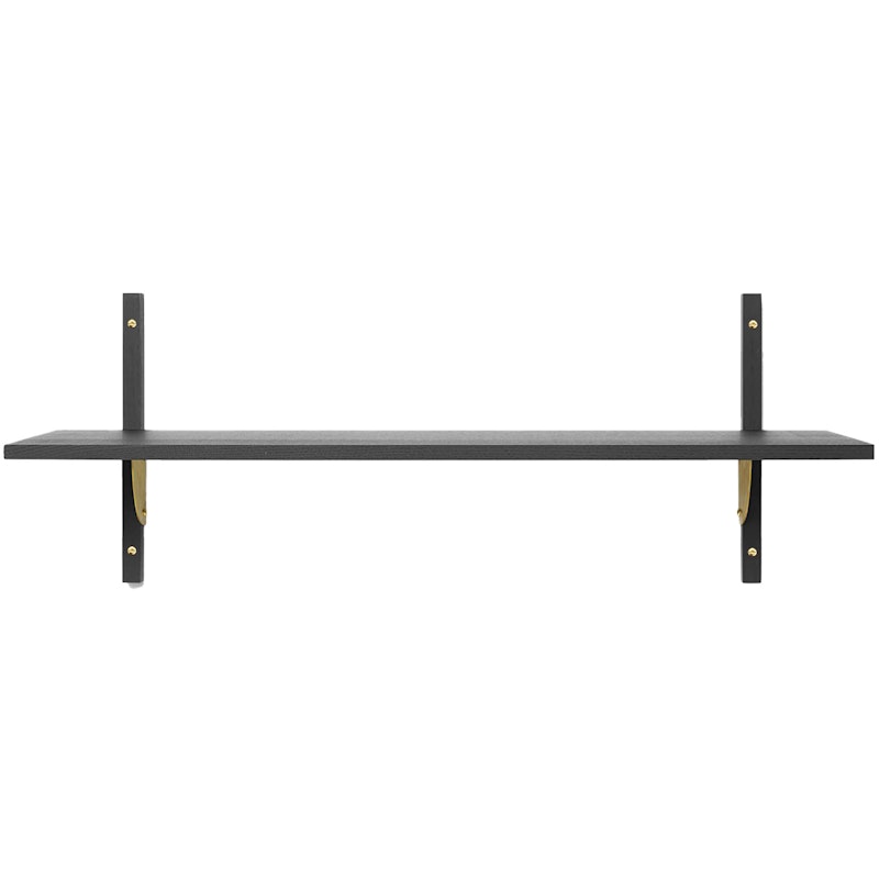 Sector Single Wide Hylla 34x87 cm, Black Ash/Mässing