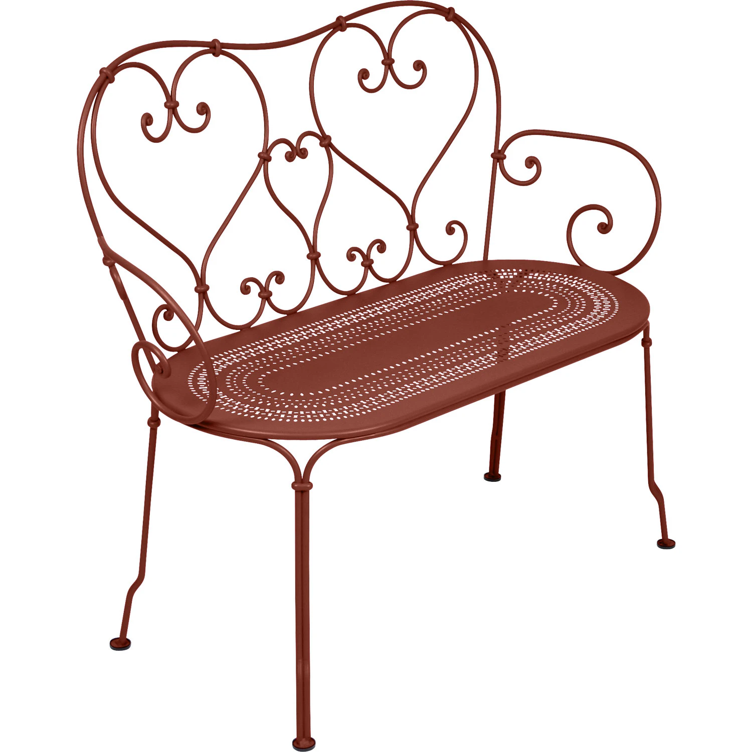 Fermob 1900 B&auml;nk Red Ochre - B&auml;nkar Lackerat St&aring;l Red Ochre - 220420