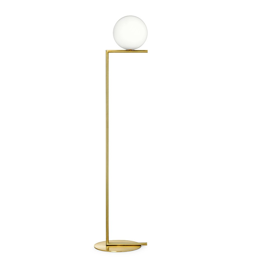 Flos Ic Lights F1 Golvlampa Borstad - Golvlampor Mässing Borstad Mässing - F3173059