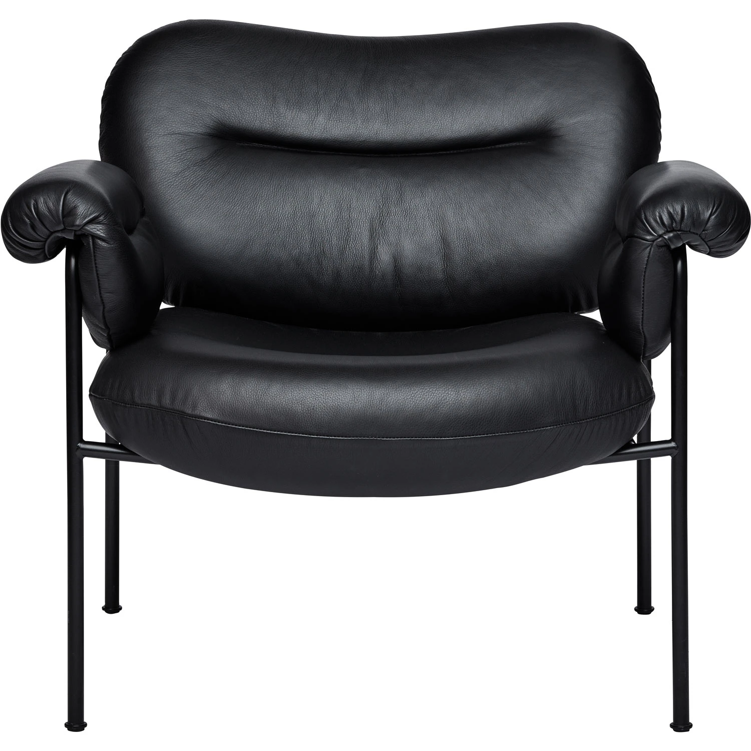 Fogia Bollo Loungestol Svarta Ben / Skinn Elmosoft Svart - F&aring;t&ouml;ljer L&auml;der Svart - P-0000034337