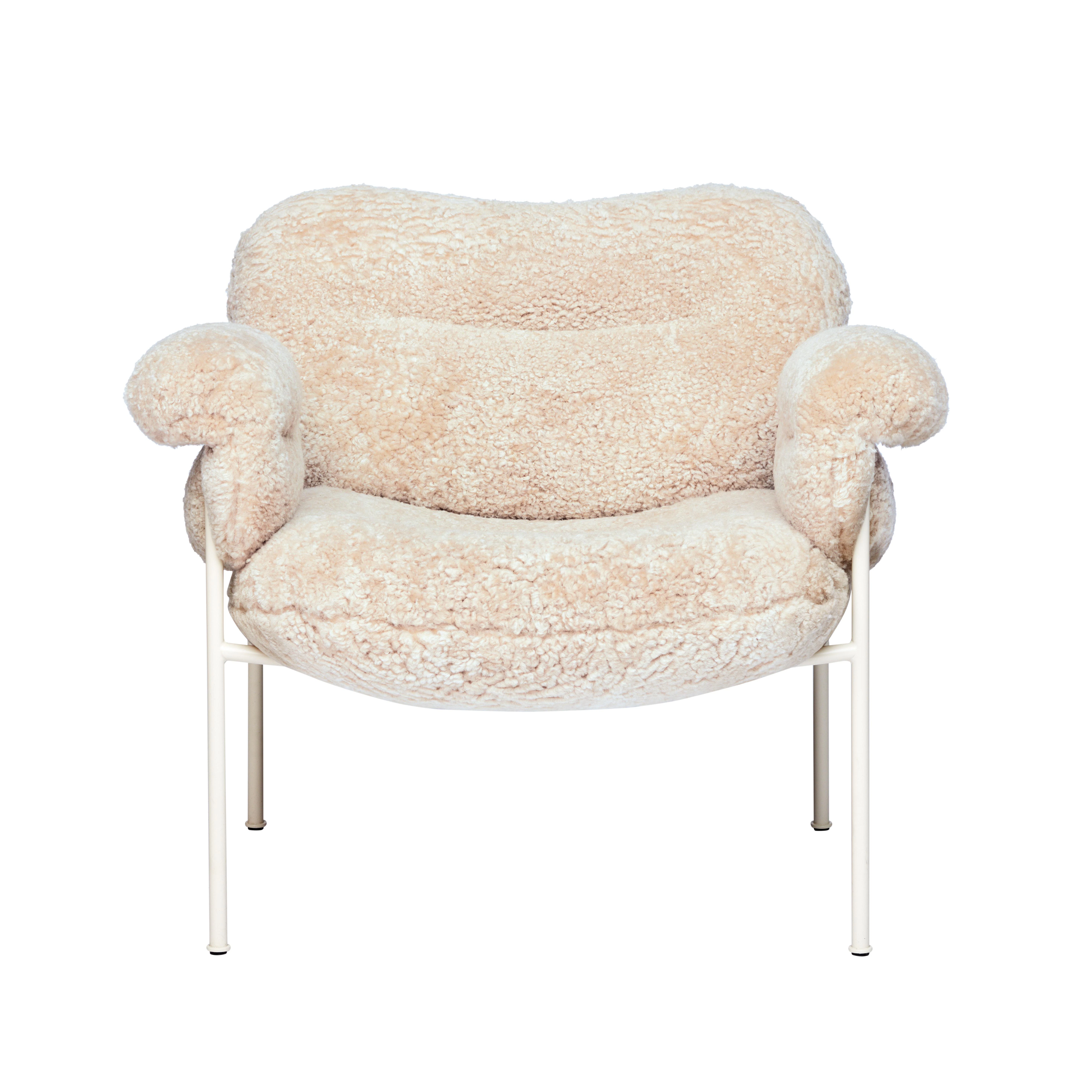 Fogia Bollo Loungestol P&auml;rlvita Ben / Mohawi - F&aring;t&ouml;ljer F&aring;rskinn P&auml;rlvit - P-0000008974