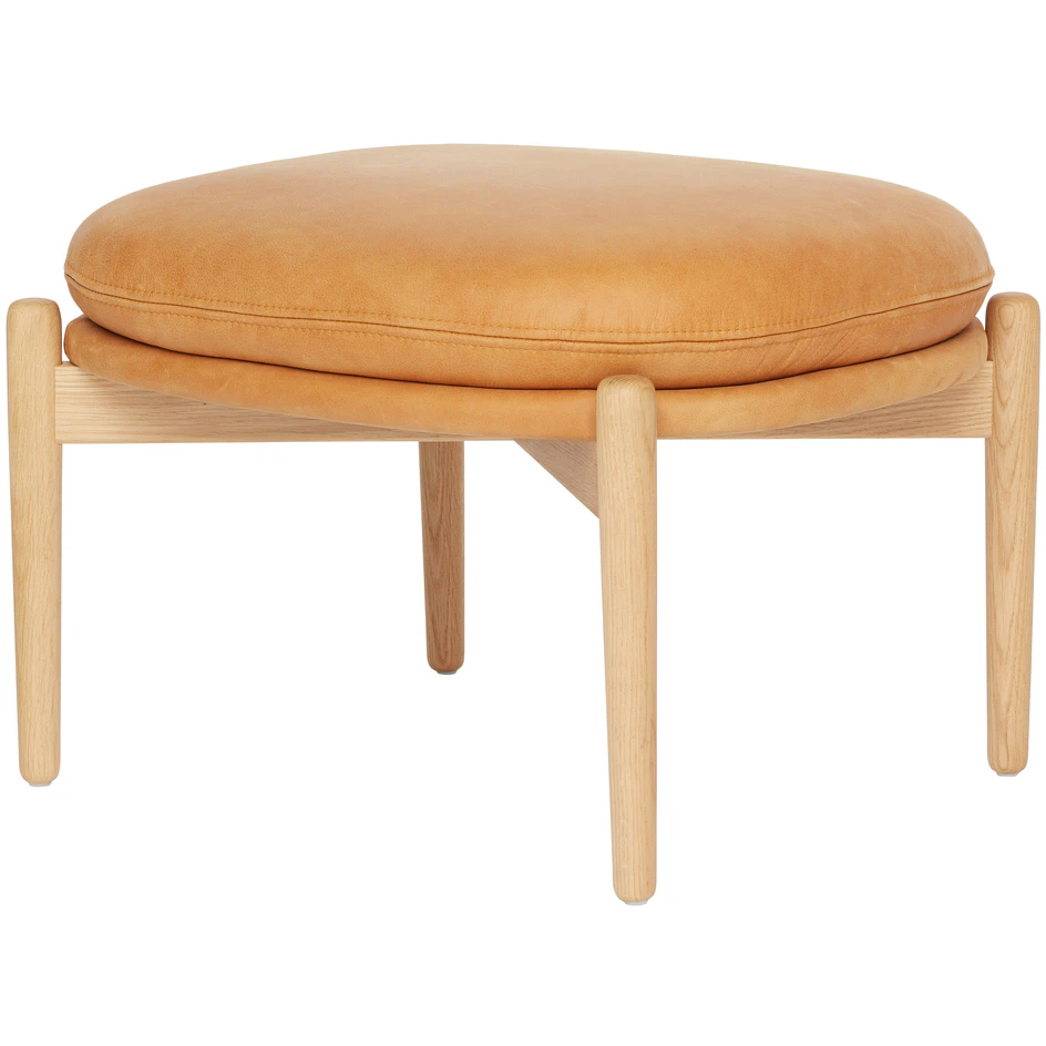 Fogia Embody Pall Skinn Vintage Cognac / Mattlackad - Fotpallar Ek Vintage Cognac - P-0000034360
