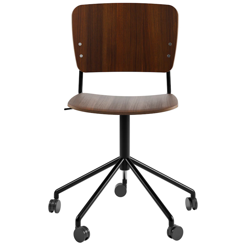 Mono Kontorsstol, Svart Snurrunderrede, Rökt Ek