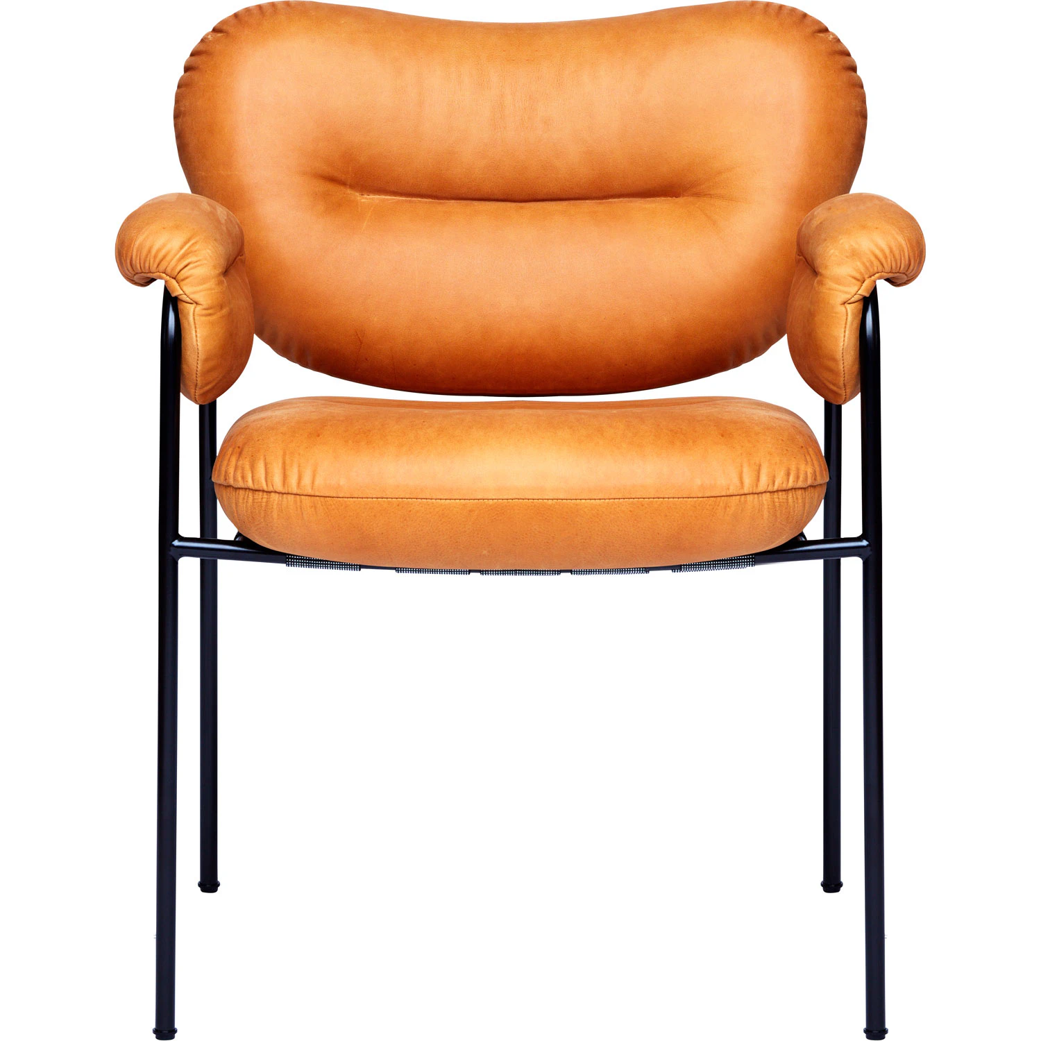 Fogia Bollo Stol Svarta Ben / Skinn Vintage Cognac - F&aring;t&ouml;ljer L&auml;der Konjak - P-0000034770