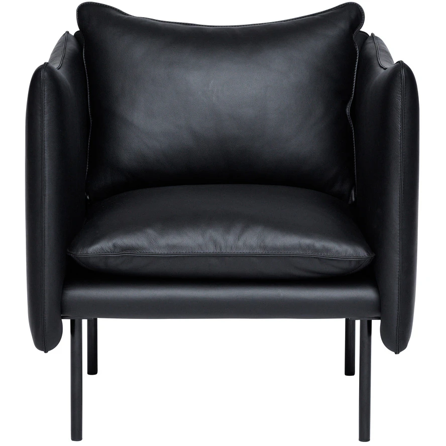 Fogia Tiki F&aring;t&ouml;lj S W:70 Cm Svarta Ben / Skinn Elmosoft Svart - F&aring;t&ouml;ljer L&auml;der Svart - P-0000039337