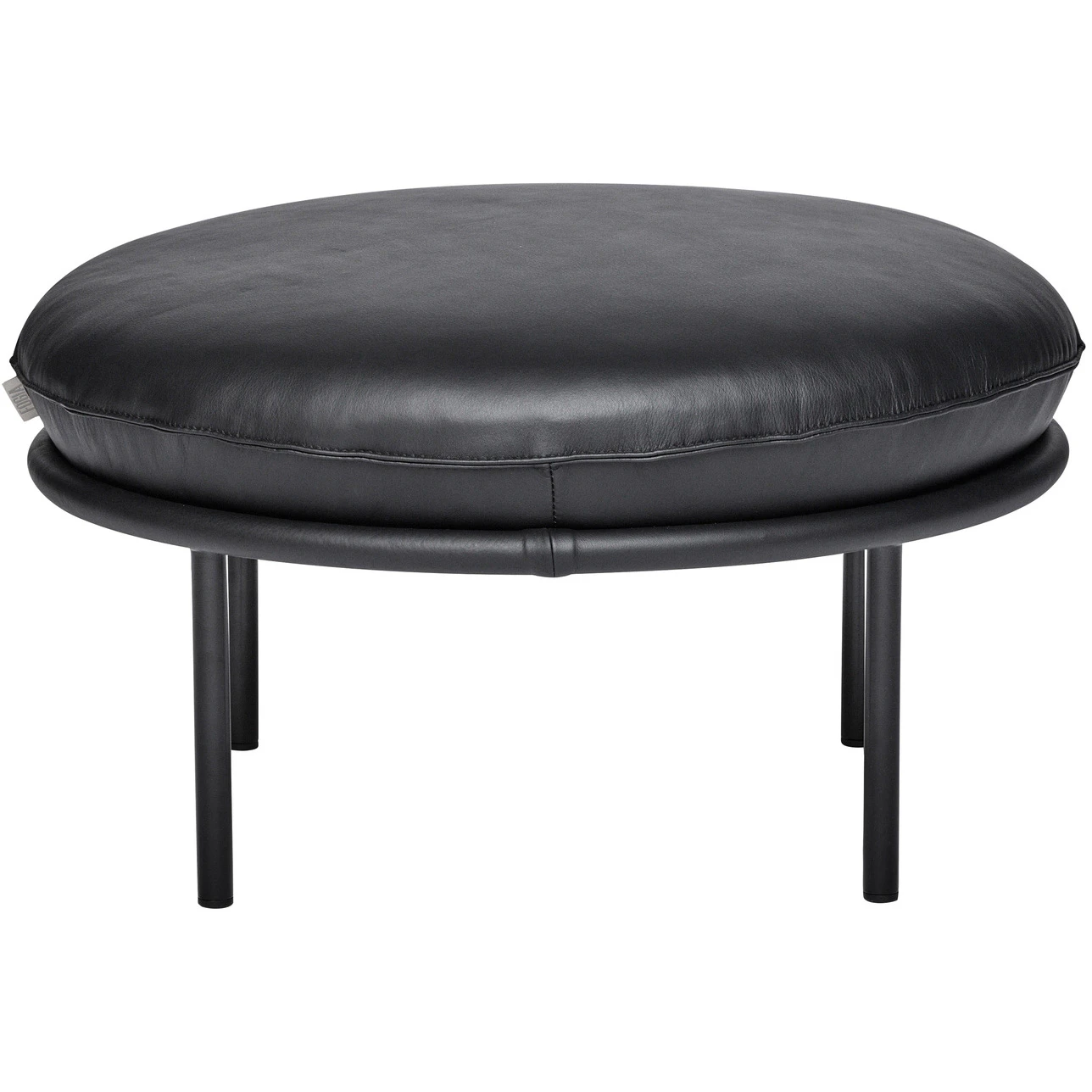 Fogia Tiki Pall Svarta Ben / Skinn Elmosoft Svart - Fotpallar L&auml;der Svart - P-0000039340