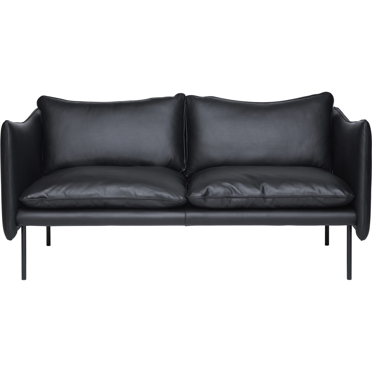 Fogia Tiki Soffa 2-sits Svarta Ben / Skinn Elmosoft Svart - 2-sitssoffor L&auml;der Svart - P-0000039328
