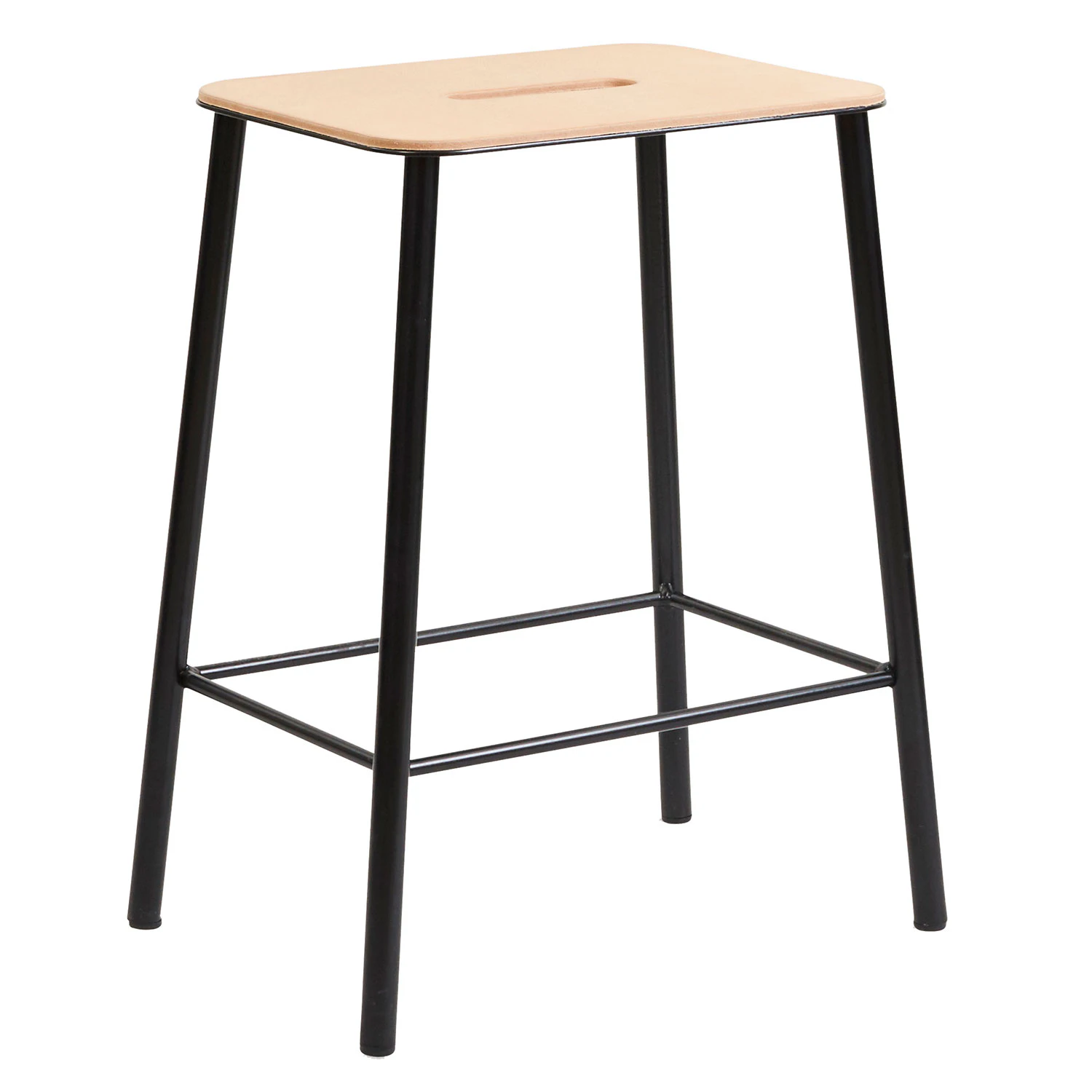 Frama Adam Stool Pall 50 Cm L&auml;der/matt Svart - Barstolar St&aring;l Svart - 6053