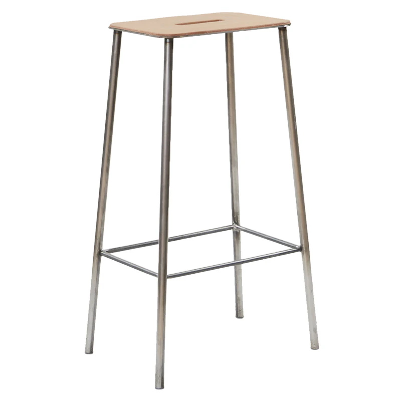 Adam Stool Barstol 76 cm, Läder/Stål