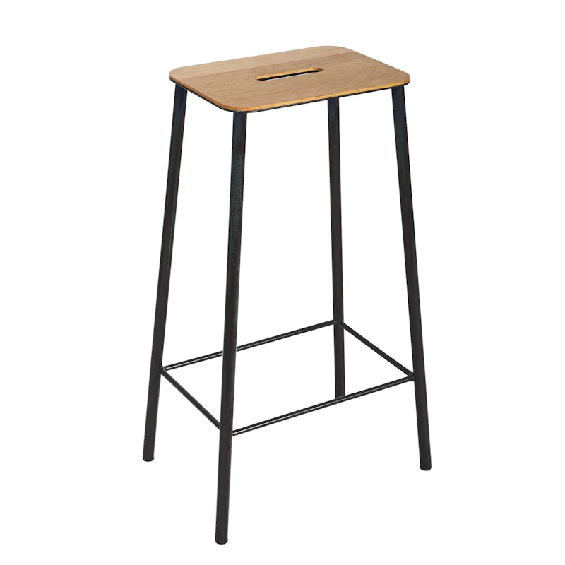Adam Stool Barstol 76 cm, Ek/Matt Svart
