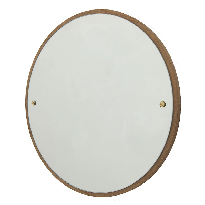 Circle Spegel L, Ek/Mässing