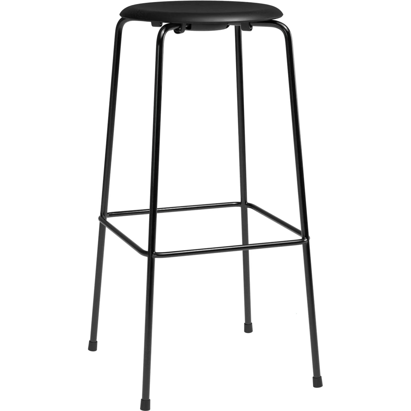 Fritz Hansen High Dot&trade; Barstol Med 4 Ben 76 Cm Svart - Barstolar L&auml;der Svart - 3170BARFUSort/SortL&aelig;der