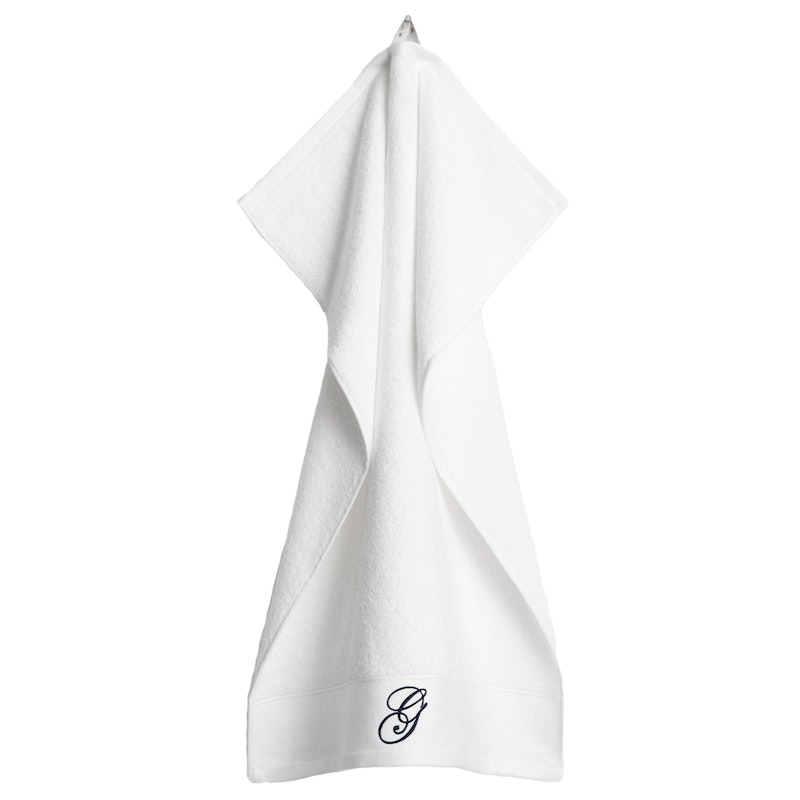 Embroidery Handduk 50x70 cm Vit, Mörkröd