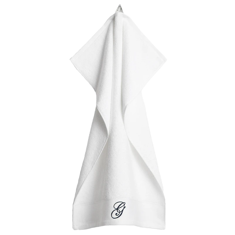 Embroidery Handduk 50x70 cm Vit, Mörkröd