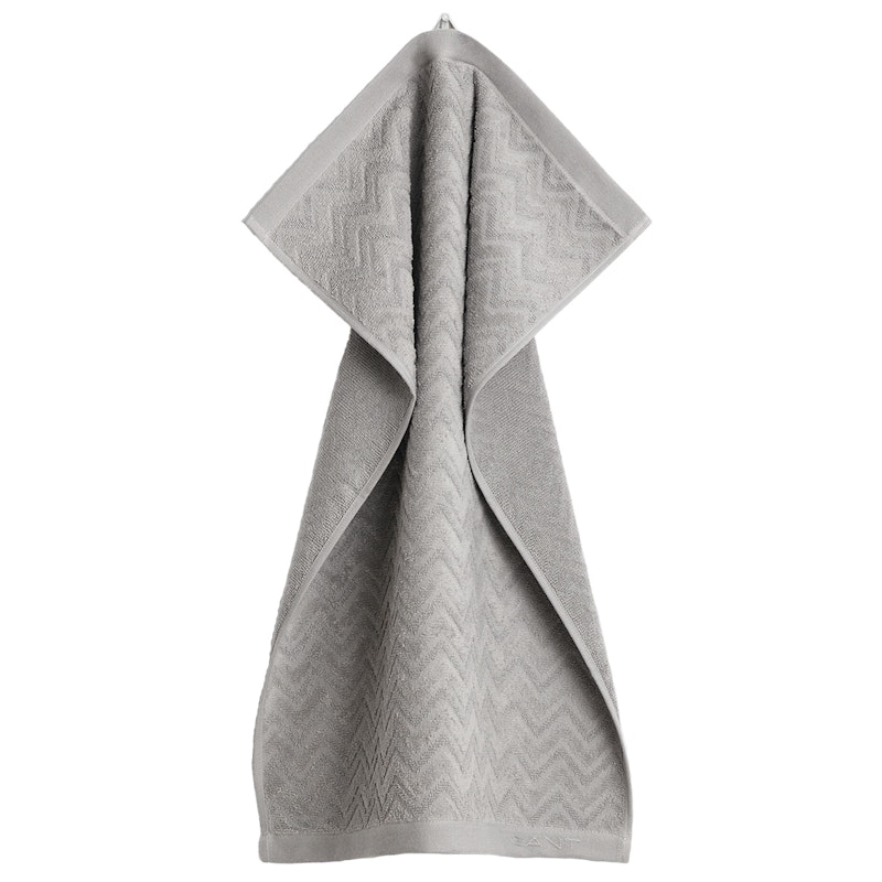 Jacquard Herringbone Handduk 50x70 cm, Concrete Grey