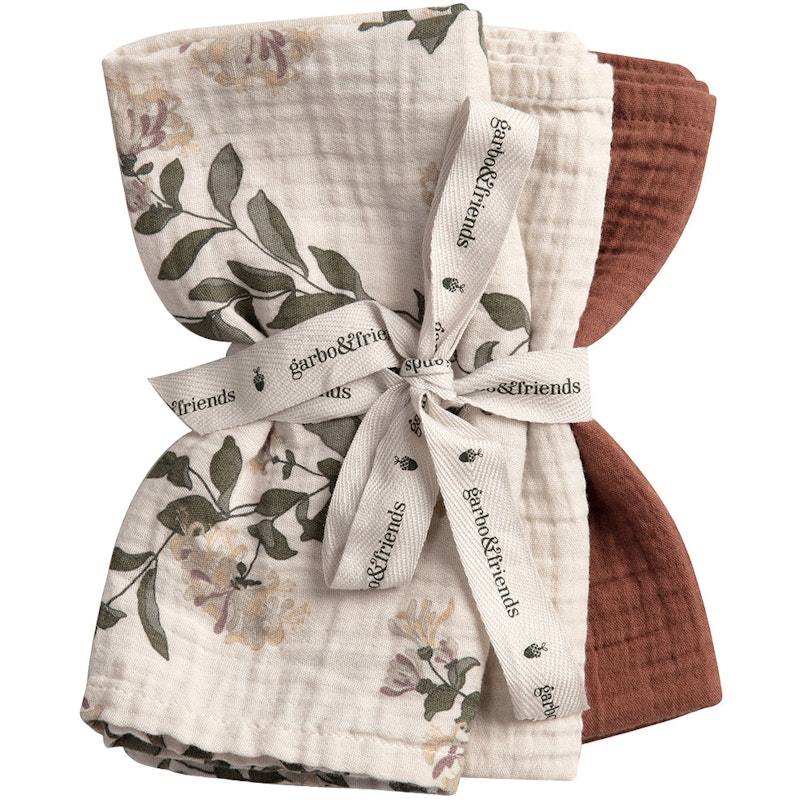 Honeysuckle Muslin Tvättlappar 40x40 cm, 3-pack