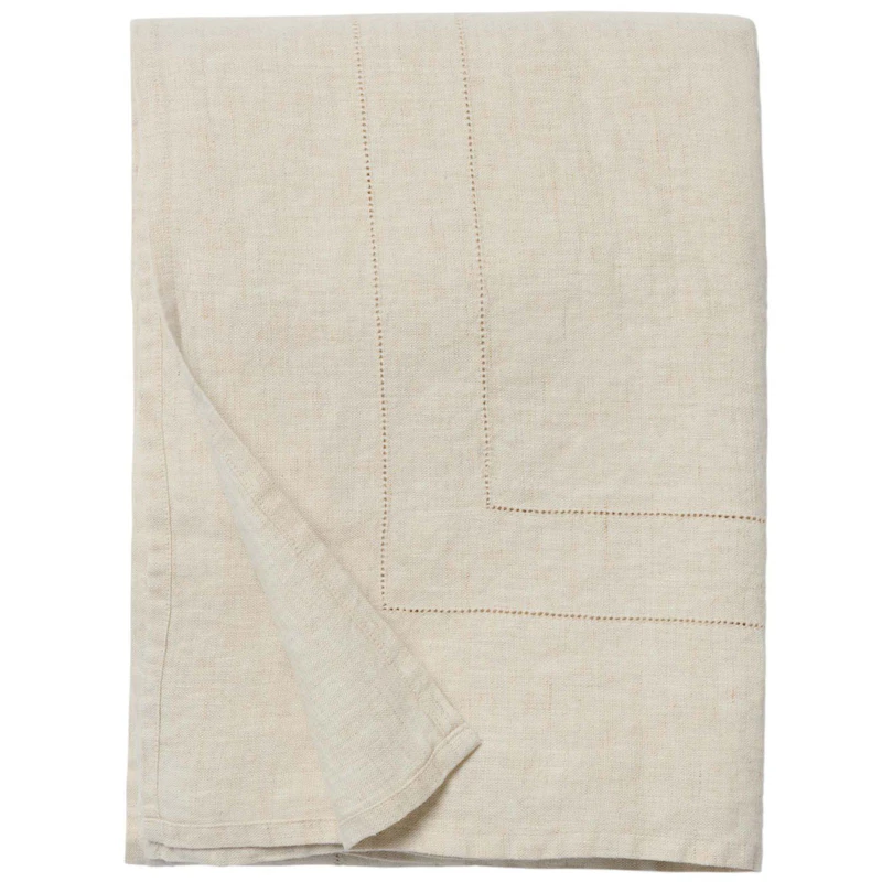 Hemstitched Linen Överkast, 180x280 cm