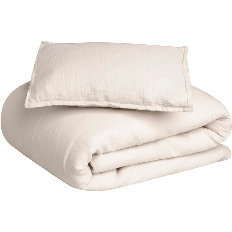 Eggshell Muslin Bäddset Junior, 100x130 + 35x55 cm