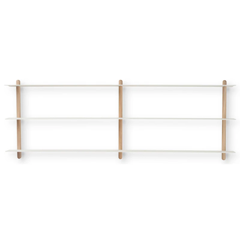 Nivo Vägghylla D, Ljus Ek / Vit