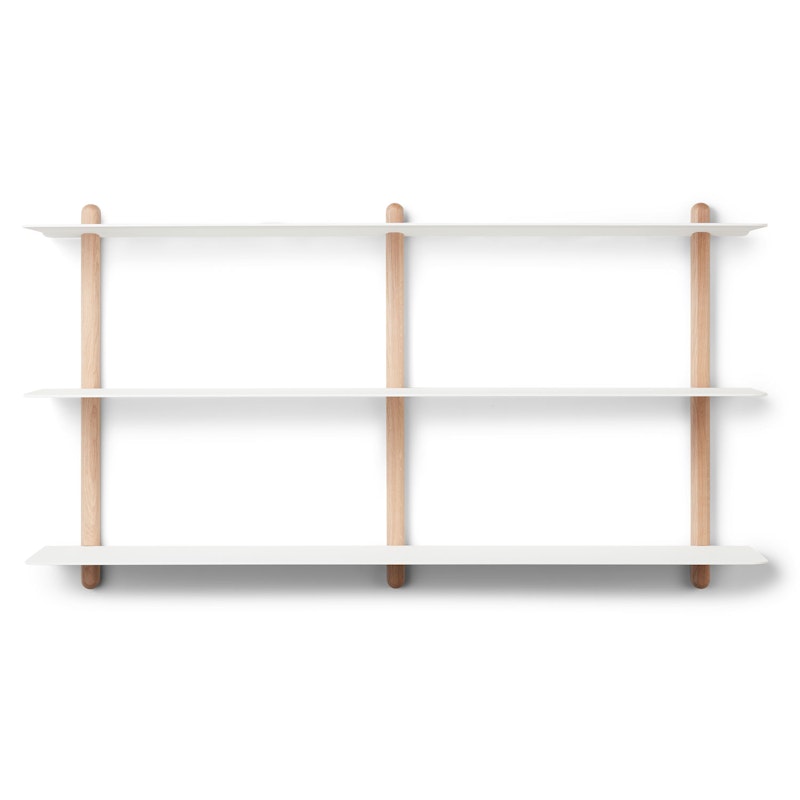 Nivo Vägghylla Large D, Ljus Ek / Vit