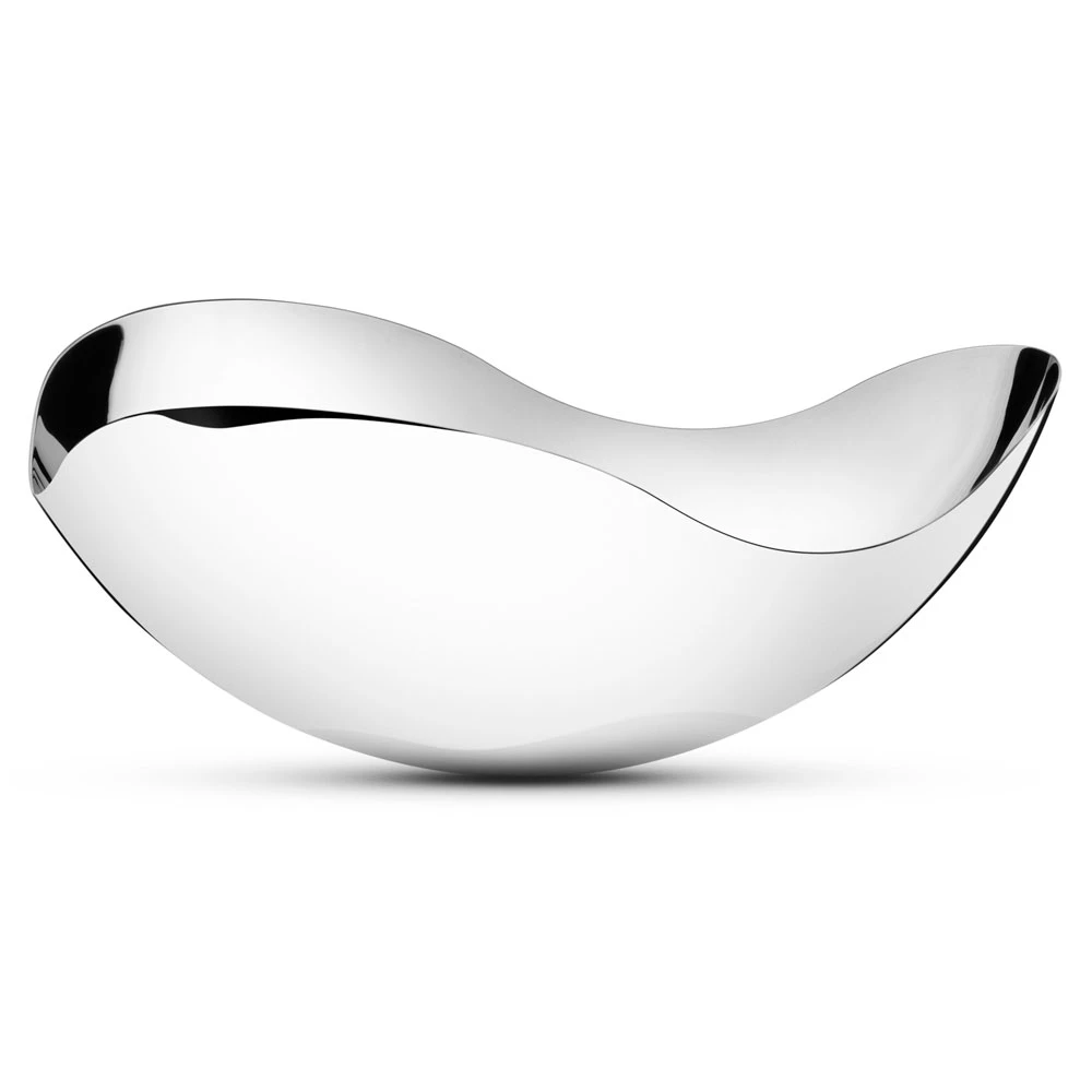Georg Jensen Bloom Blank Sk&aring;l Liten - Serveringssk&aring;lar Rostfritt St&aring;l - 3586280