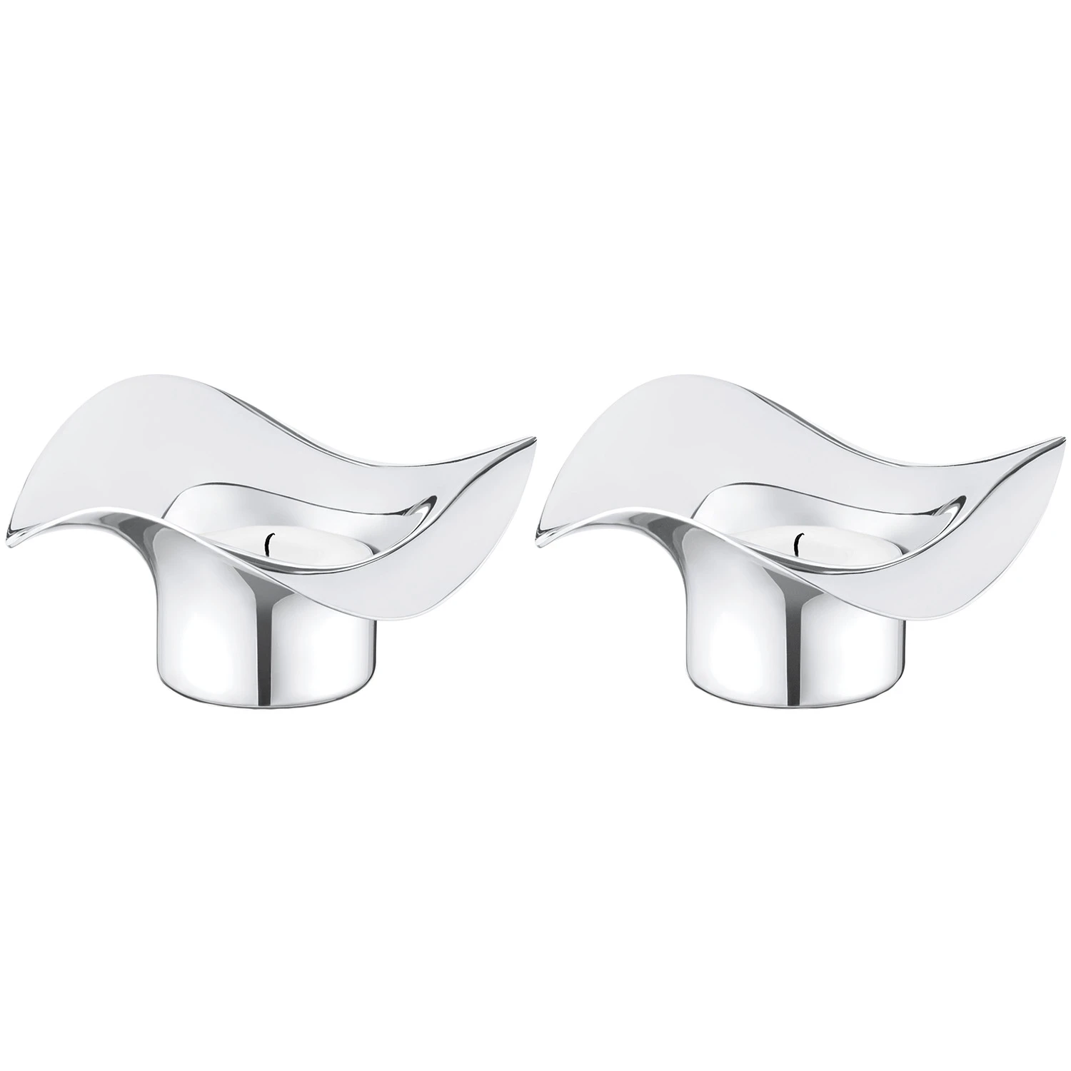 Georg Jensen Cobra Ljuslykta 2-pack - Ljuslyktor Rostfritt St&aring;l - 3586582