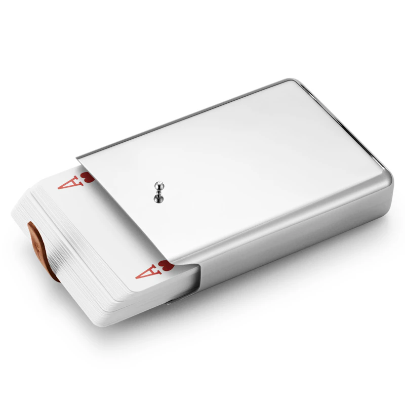 Sky Kortlek Med Behållare, Rostfritt Stål / Läder