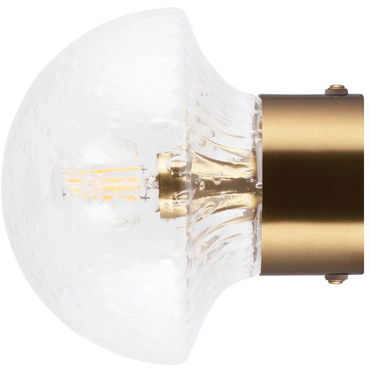 Globen Lighting Fungo 16 Vägglampa Borstad Mässing / Klar - Vägglampor Munblåst Glas Klar - 631255