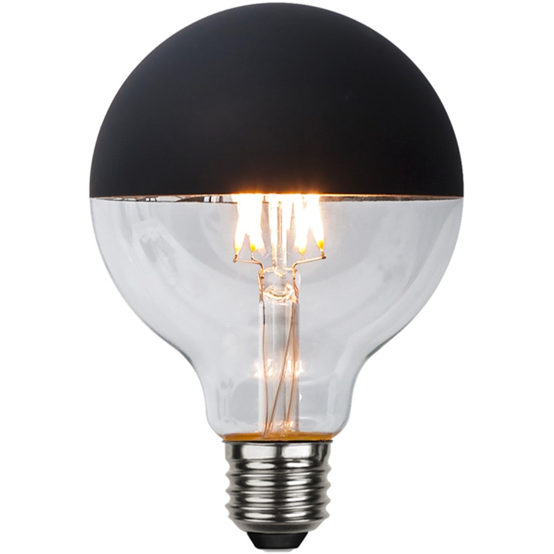 Glob Ljuskälla E27 LED 2600K 95 mm 2,8W, Svart