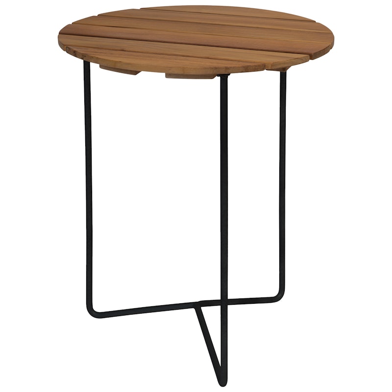 6B Bord Ø60 cm, Obehandlad Teak / Svart