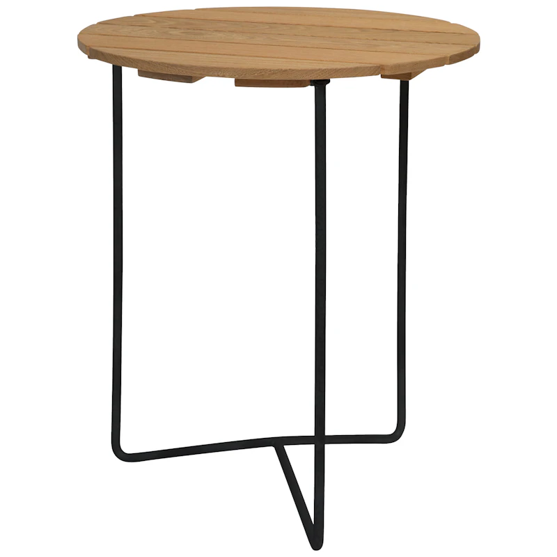 6B Bord Ø60 cm, Oljad Ek / Svart