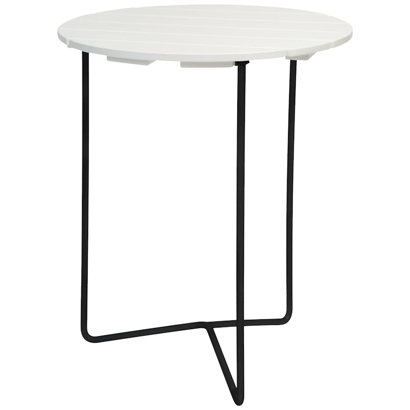 6B Bord Ø60 cm, Vitlackerad Ek / Svart