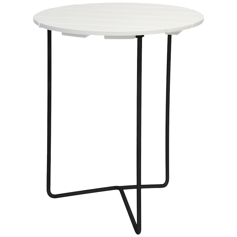 6B Bord Ø60 cm, Vitlackerad Ek / Svart