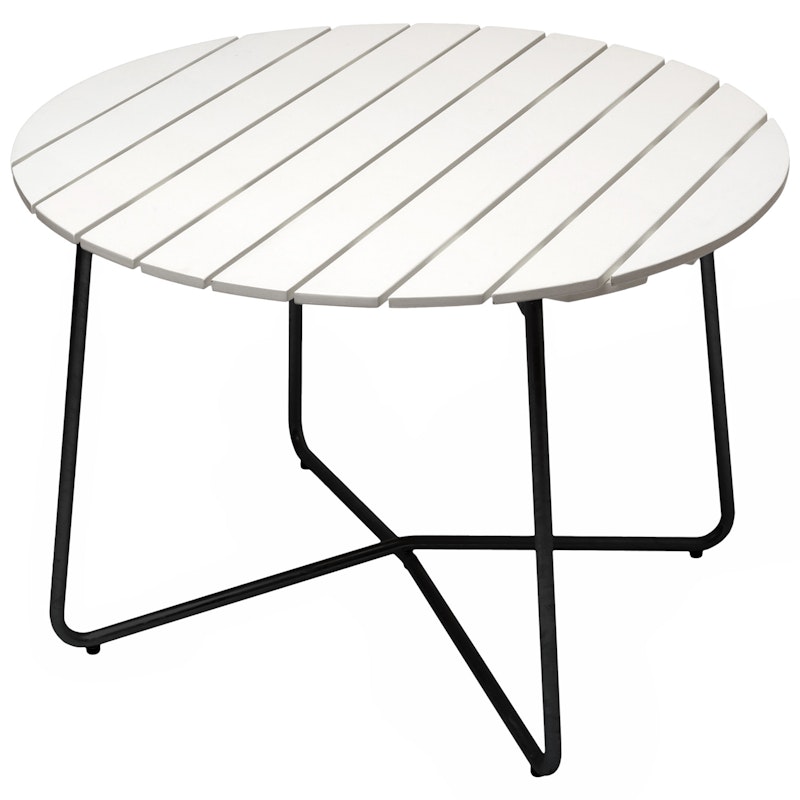9A Bord Ø100 cm, Vitlackerad Ek / Svart