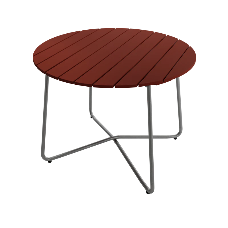 9A Bord Ø100 cm, Mörkröd / Varmförzinkat Stål