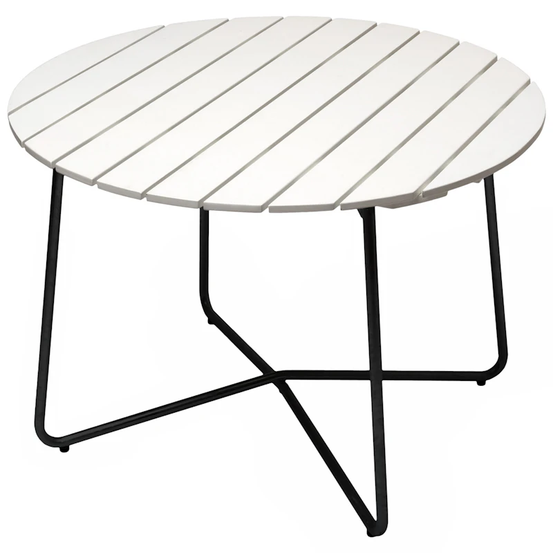 9A Bord Ø100 cm, Vitlackerad Ek / Svart