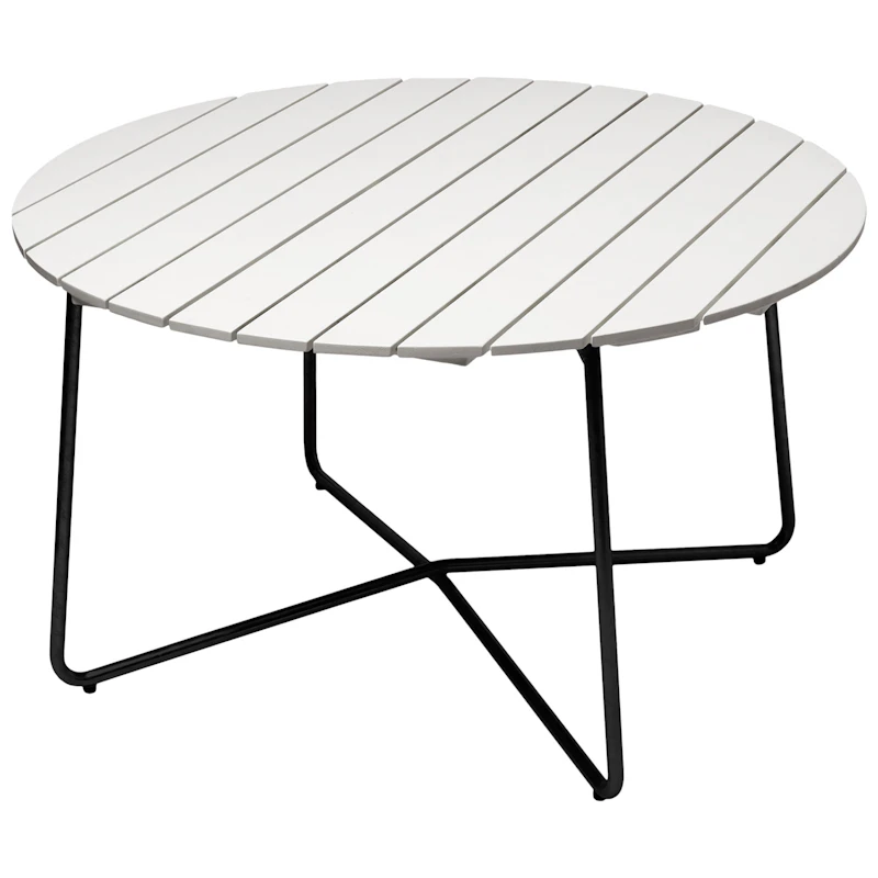 9A Bord Ø120 cm, Vitlackerad Ek / Svart