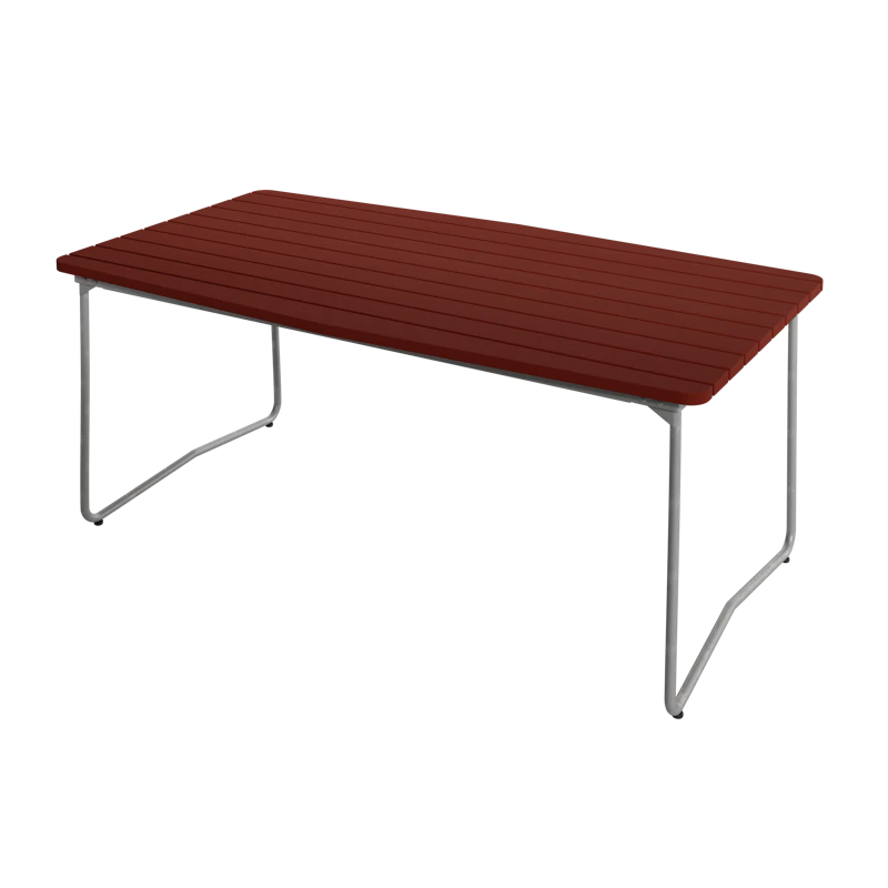 B31 Bord 92x170 cm, Mörkröd / Varmförzinkat Stål