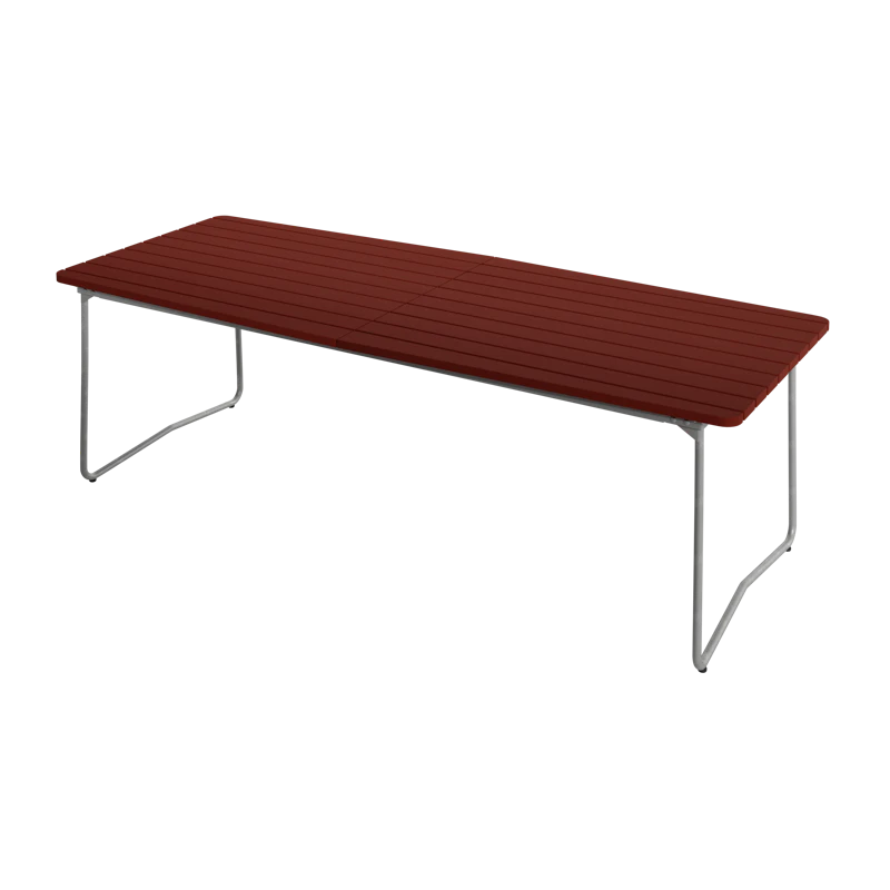 B31 Bord 92x230 cm, Mörkröd / Varmförzinkat Stål