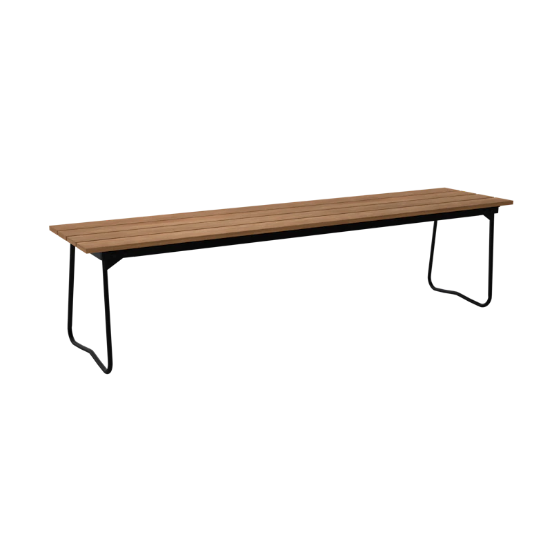 Bänk 9 170 cm, Teak / Svart Stål