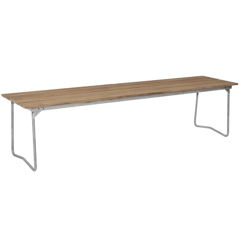 Bänk 9 170 cm, Obehandlad Teak / Varmförzinkat Stål