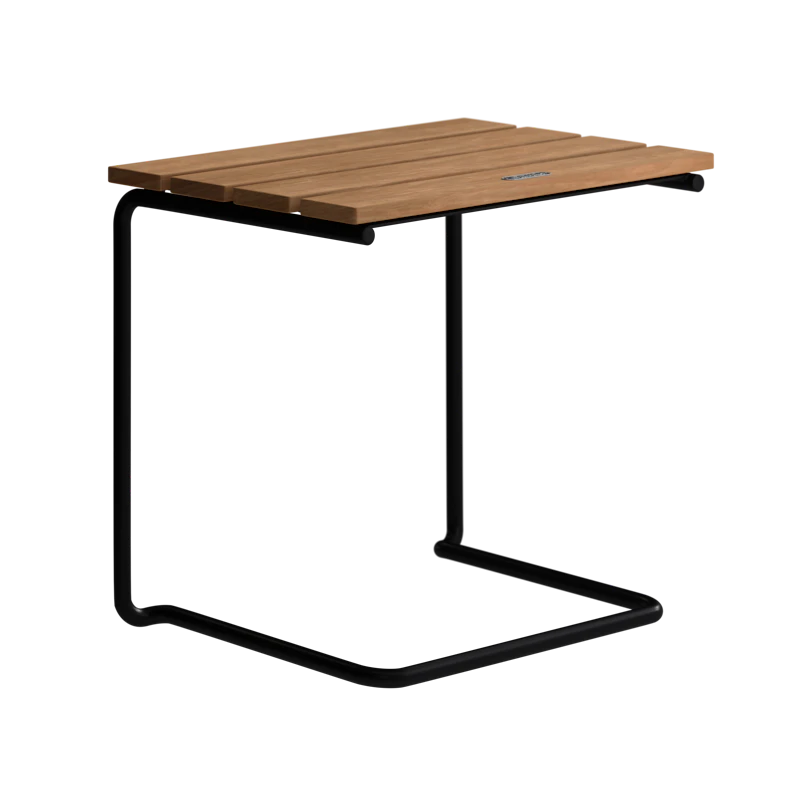 Fotpall A3, Obehandlad Teak / Svart