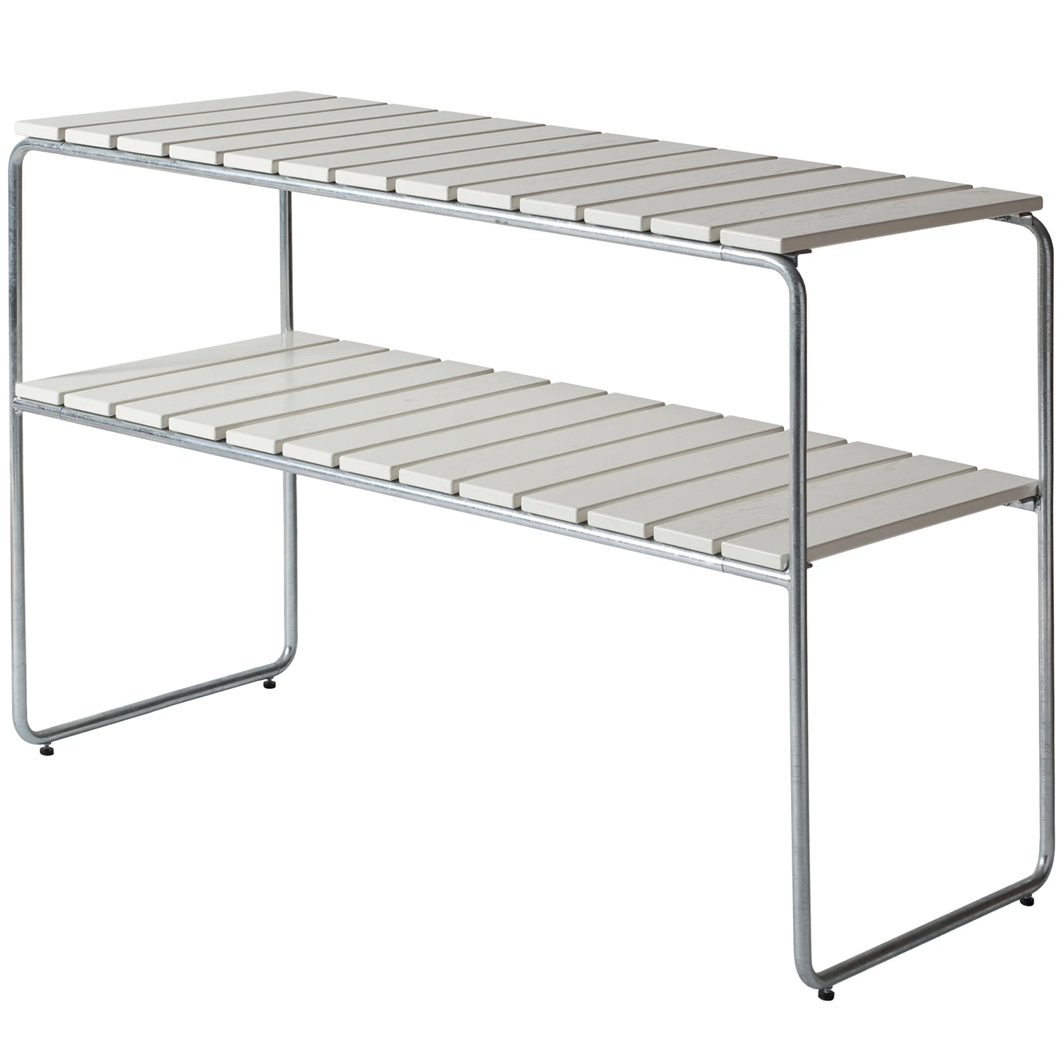 Grythyttan St&aring;lm&ouml;bler L105 Avlastningsbord Vitlackad / Varmf&ouml;rzinkat St&aring;l - Sidobord & Sm&aring;bord Ek Vitlackerad Ek - 1019814