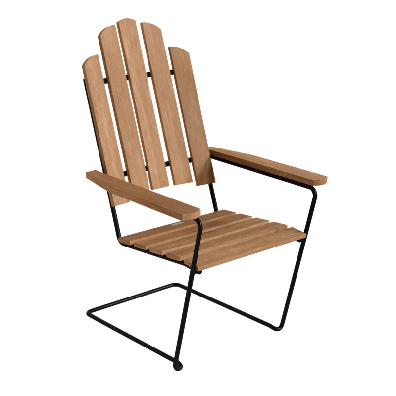 Loungestol A3, Obehandlad Teak / Svart